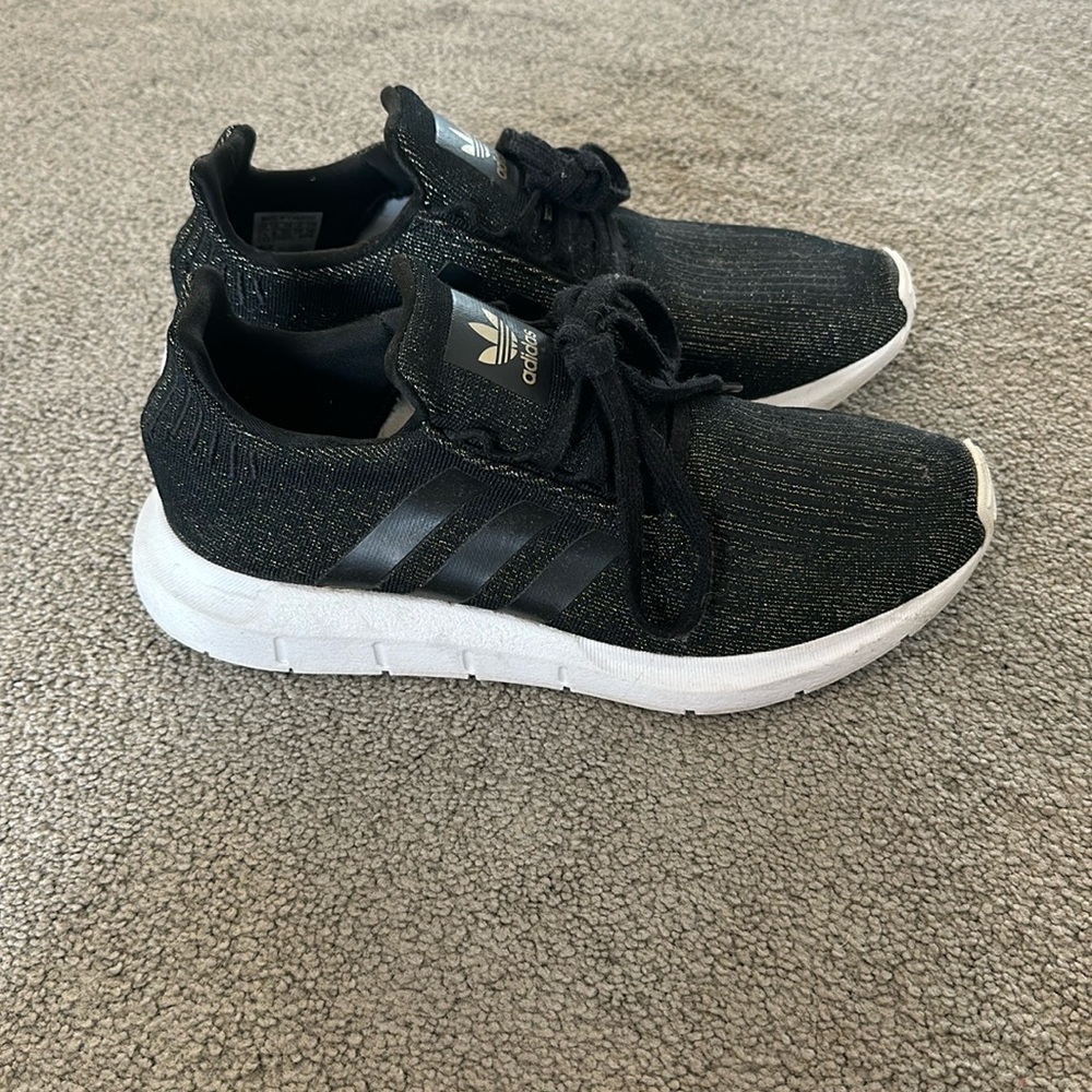Black/Gold sparkle adidas
